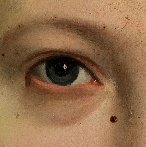 Unknown German artist, Portrait of a grand lady, detail (19th century)