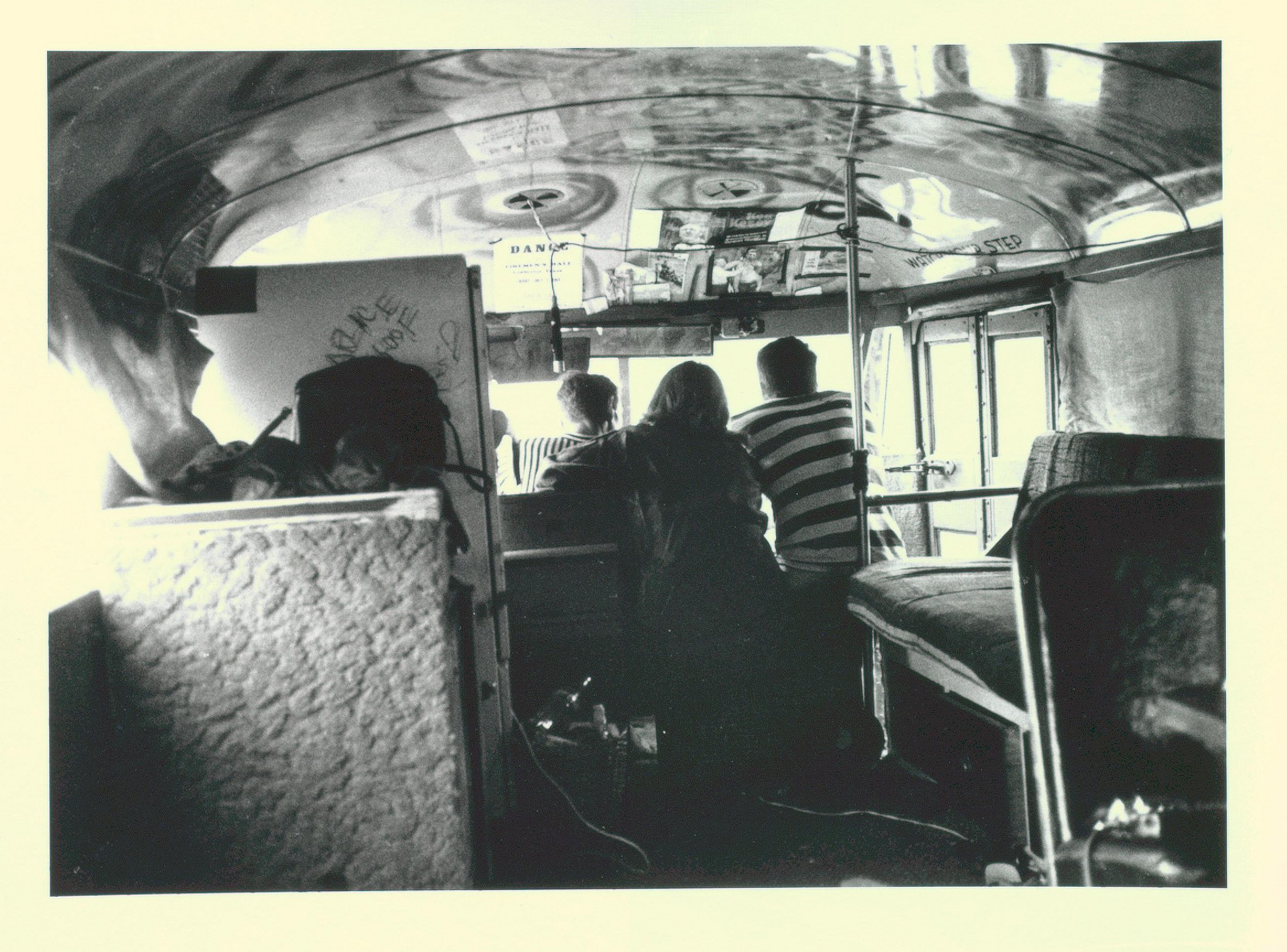 Interior shot of Merry Pranksters Bus, horizontal, 1964