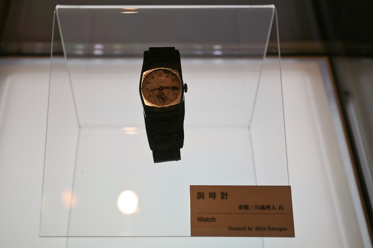 A watch belonging to Akito Kawagoe which stopped at 8.15 exact time of the explosion. Hiroshima, 1945