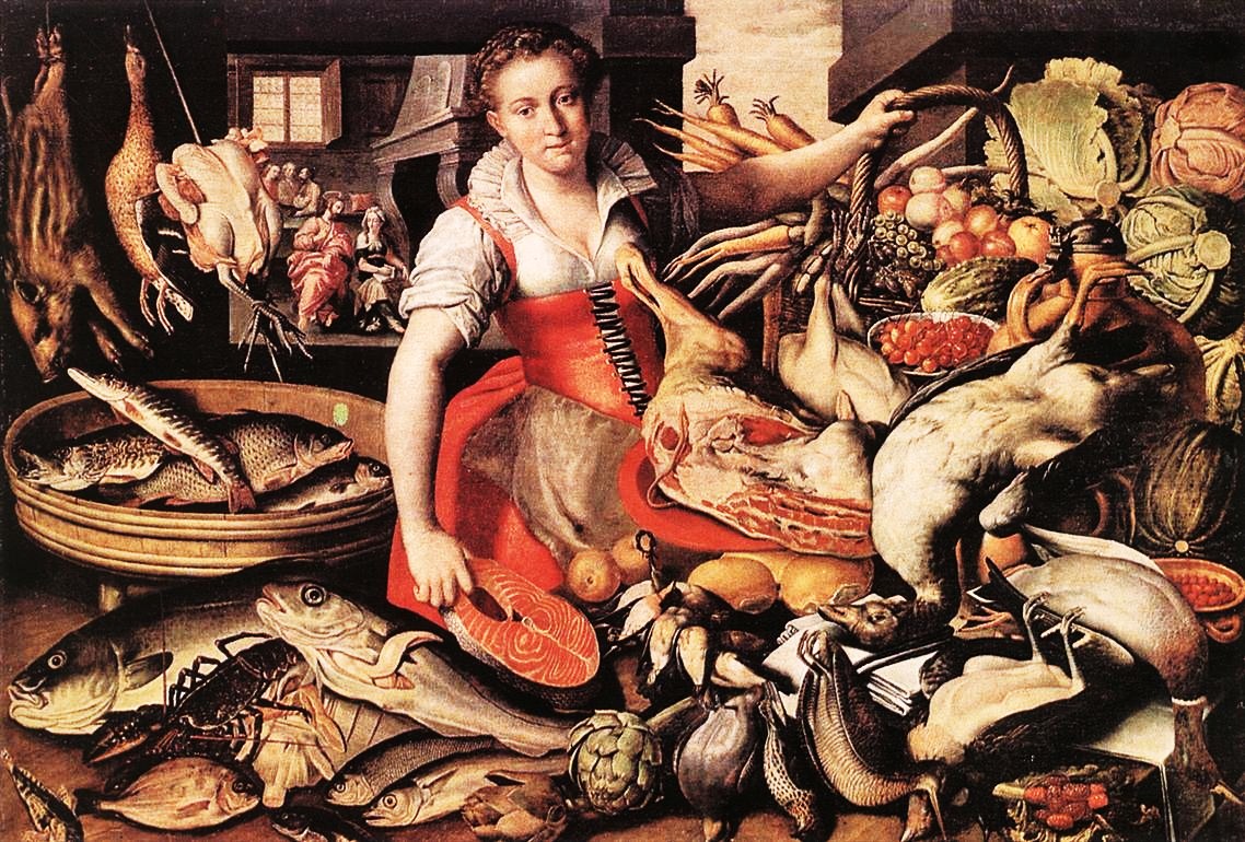 Vincenzo Campi (Italian painter, c 1536 – 1591) The Fishmonger & Christ in the House of Mary and Martha
